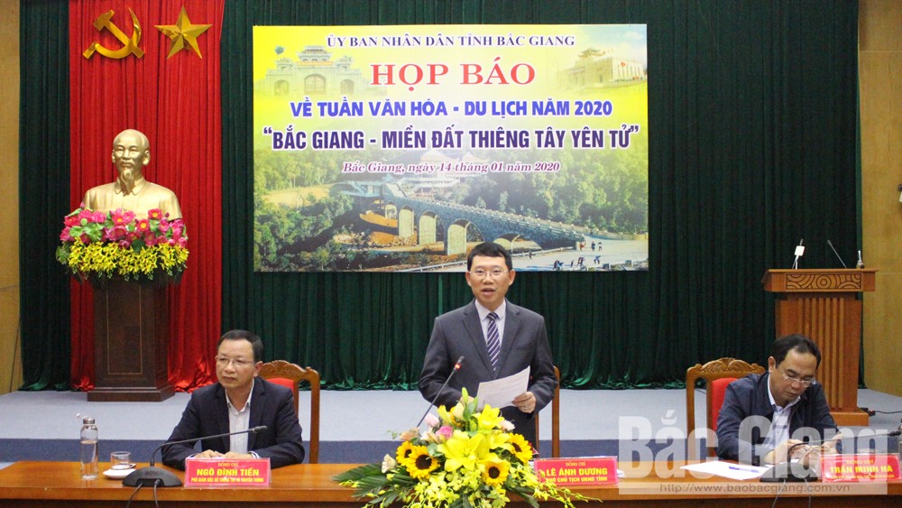 UBND tỉnh họp báo về Tuần Văn hóa-Trung tâm chăm sóc khách hàng MB66 năm 2020 “Bắc Giang- Miền đất thiêng Tây Yên Tử”