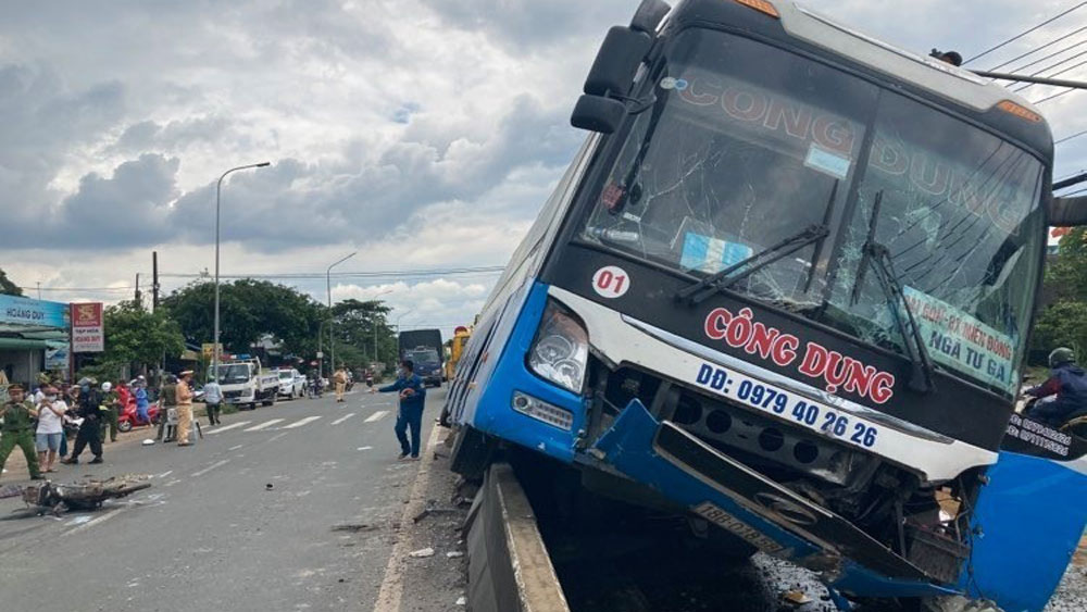 Đồng Nai: Xe khách tông chết người, hàng chục hành khách hoảng loạn