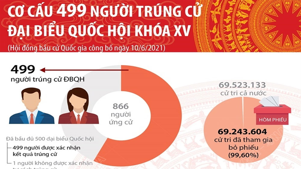Cơ cấu 499 người trúng cử đại biểu Quốc hội khóa XV