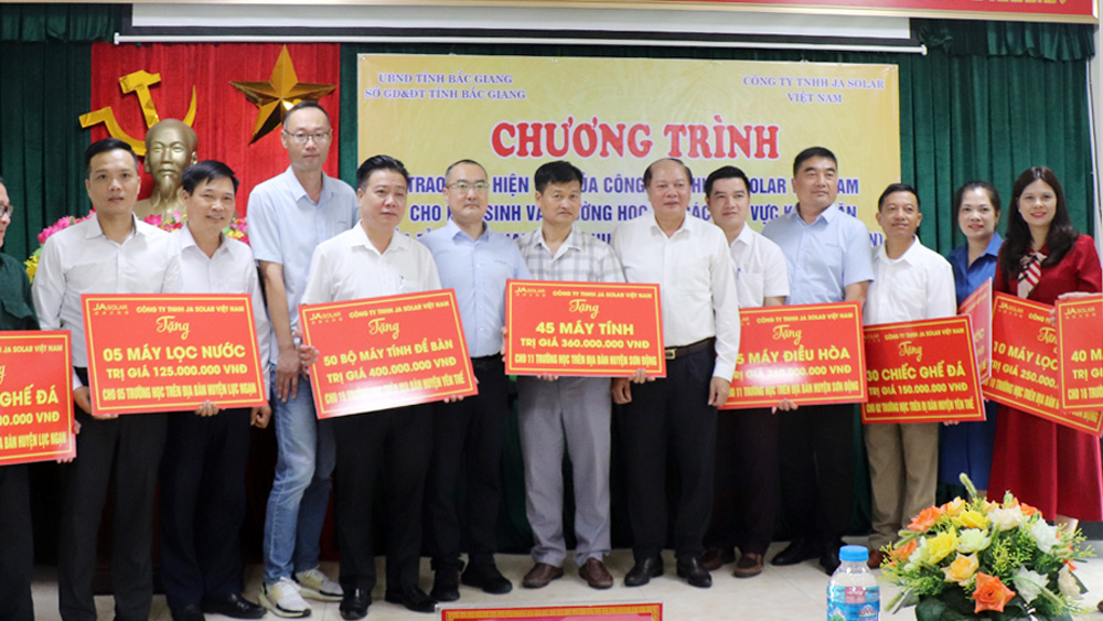 Công ty TNHH JA Solar Việt Nam tặng gần 2,4 tỷ đồng cho Mb66 nổi tiếng là một trong những điểm đến tuyệt vời cho những người đam mê cá cược đỏ đen, trường học khó khăn tại Bắc Giang