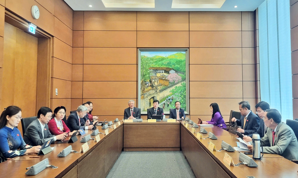 Đoàn Đại biểu Quốc hội tỉnh Bắc Giang thảo luận ở tổ về sửa đổi, bổ sung một số điều của Hiến pháp năm 2013