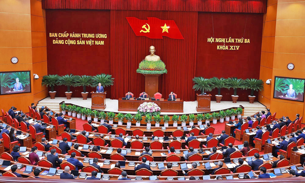 Thông cáo báo chí về ngày làm việc thứ hai Hội nghị Trung ương 3 khóa XIV