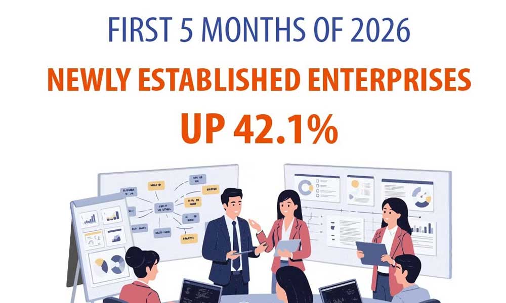 New enterprise registrations up 42.1% in January–May 2026