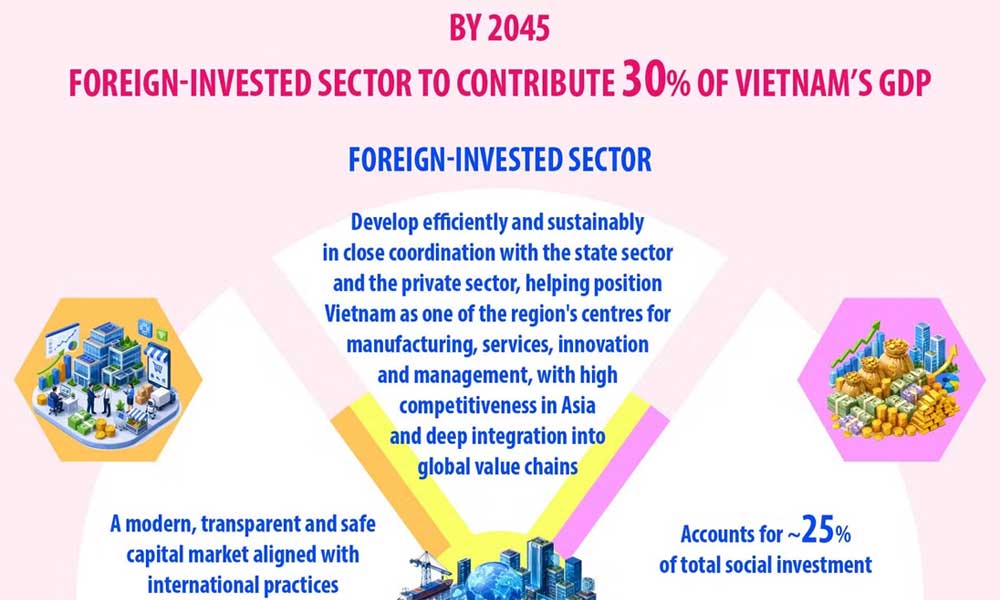 Foreign-invested sector targeted to contribute 30% of Vietnam's GDP by 2045