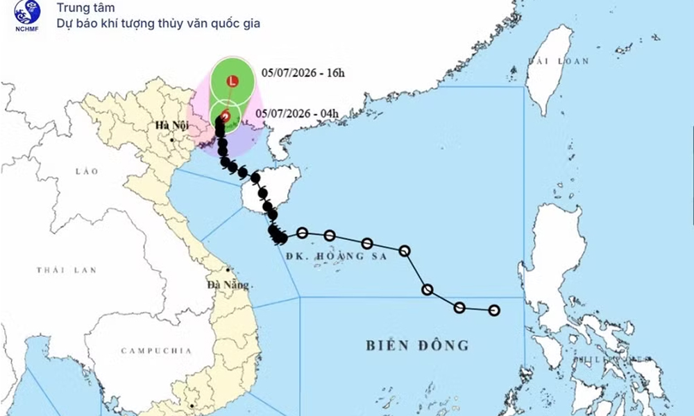 Bão số 1 di chuyển chậm, giảm cường độ và khả năng suy yếu trong ngày 5/7