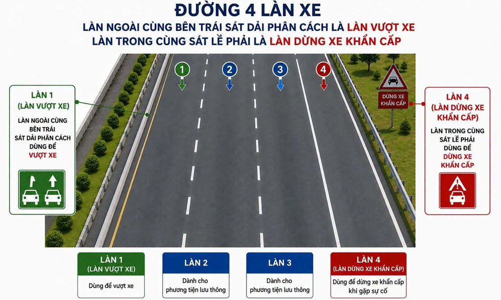 Đề xuất dành một làn đường cao tốc chỉ để vượt, cấm chạy liên tục