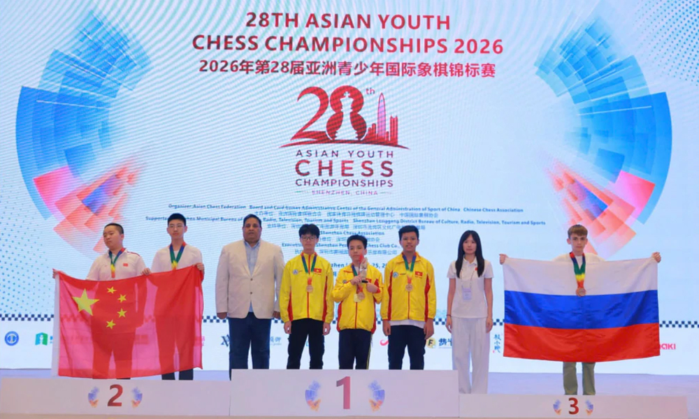 Cờ vua Việt Nam bội thu huy chương tại giải vô địch trẻ châu Á 2026