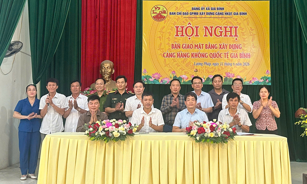Bắc Ninh: Bàn giao mặt bằng xây dựng sân bay Gia Bình tại thôn Lương Pháp