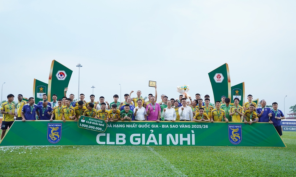 Bắc Ninh FC giành Á quân Giải Bóng đá hạng Nhất quốc gia 2025 - 2026.